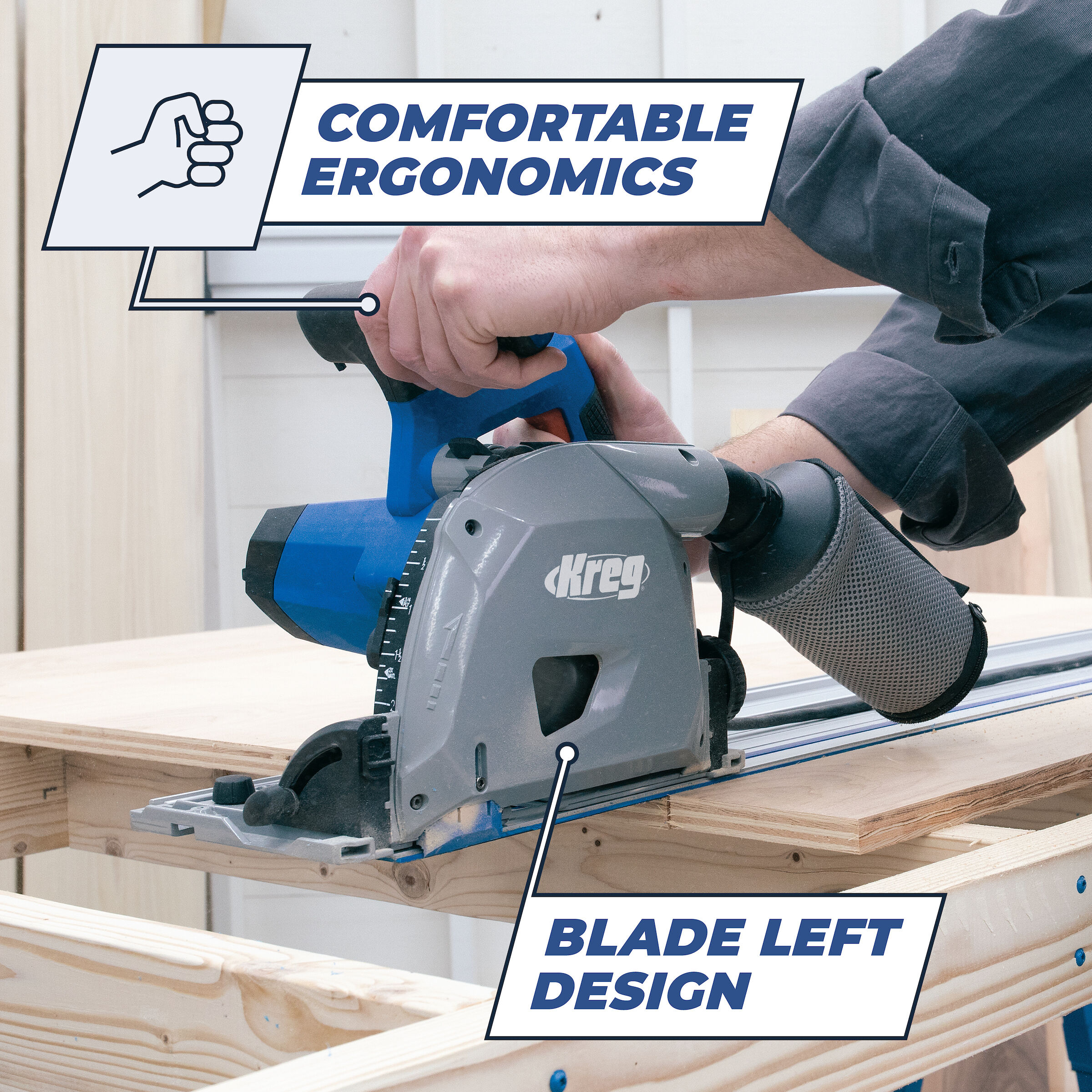 Track saw clearance for circular saw