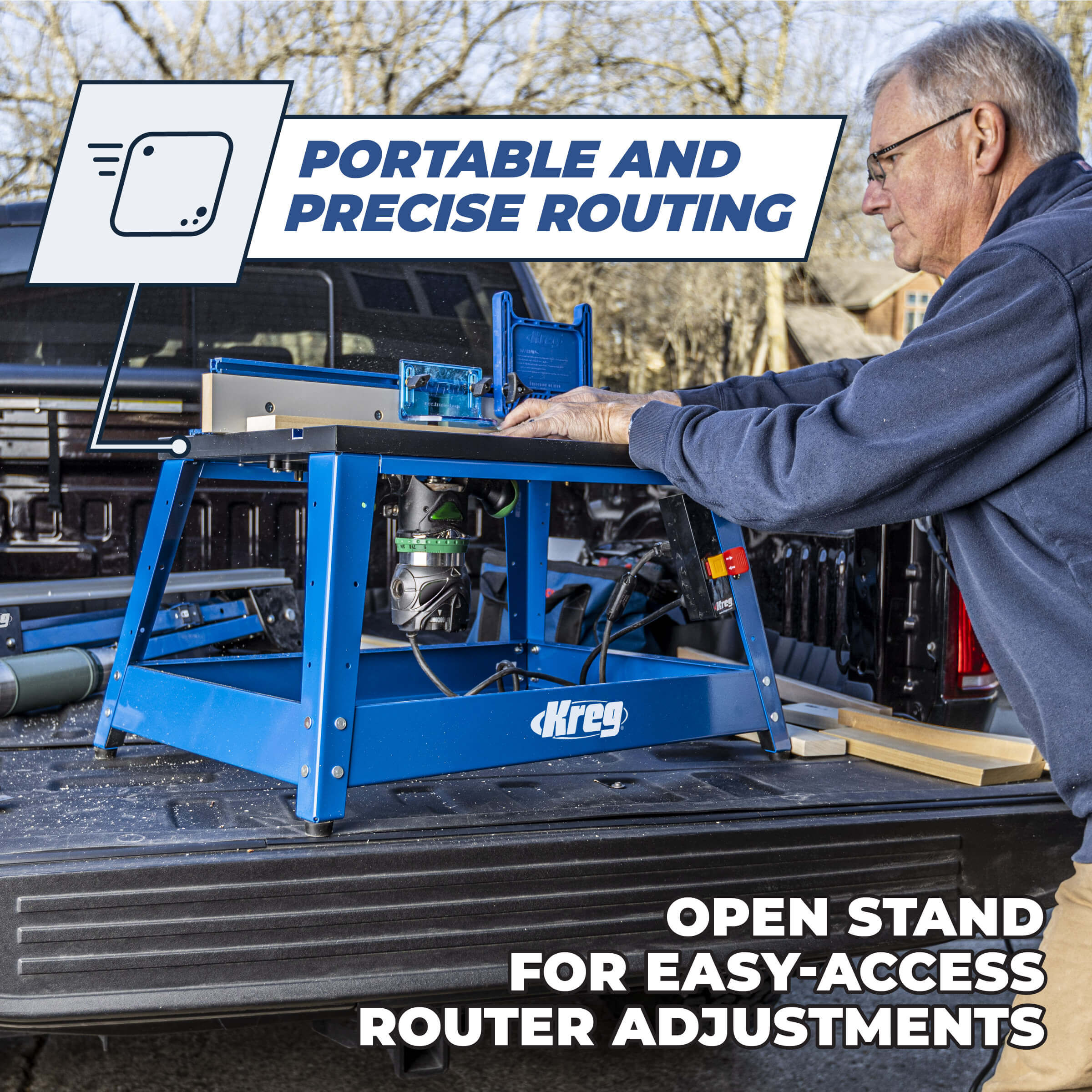 Folding router table deals stand