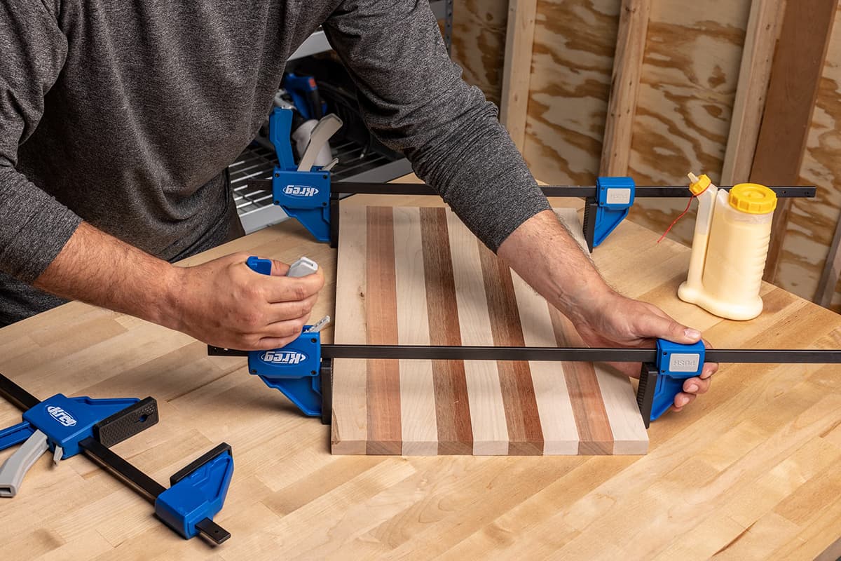 Gluing up cutting boards with VersaGrip clamps